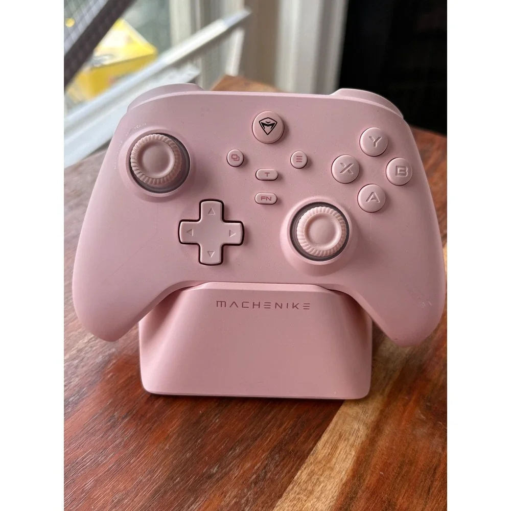 Machenike G5 Pro Wireless Controller for Nintendo Switch PC Pink Charging Dock